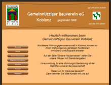 Tablet Screenshot of bauverein-koblenz.de